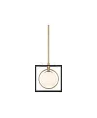 Possini Euro Design Carlyn 10 1/2" Mid Century Modern Pendant Ceiling Light Fixture Dining Room Over Table Kitchen Island Black Gold Mini