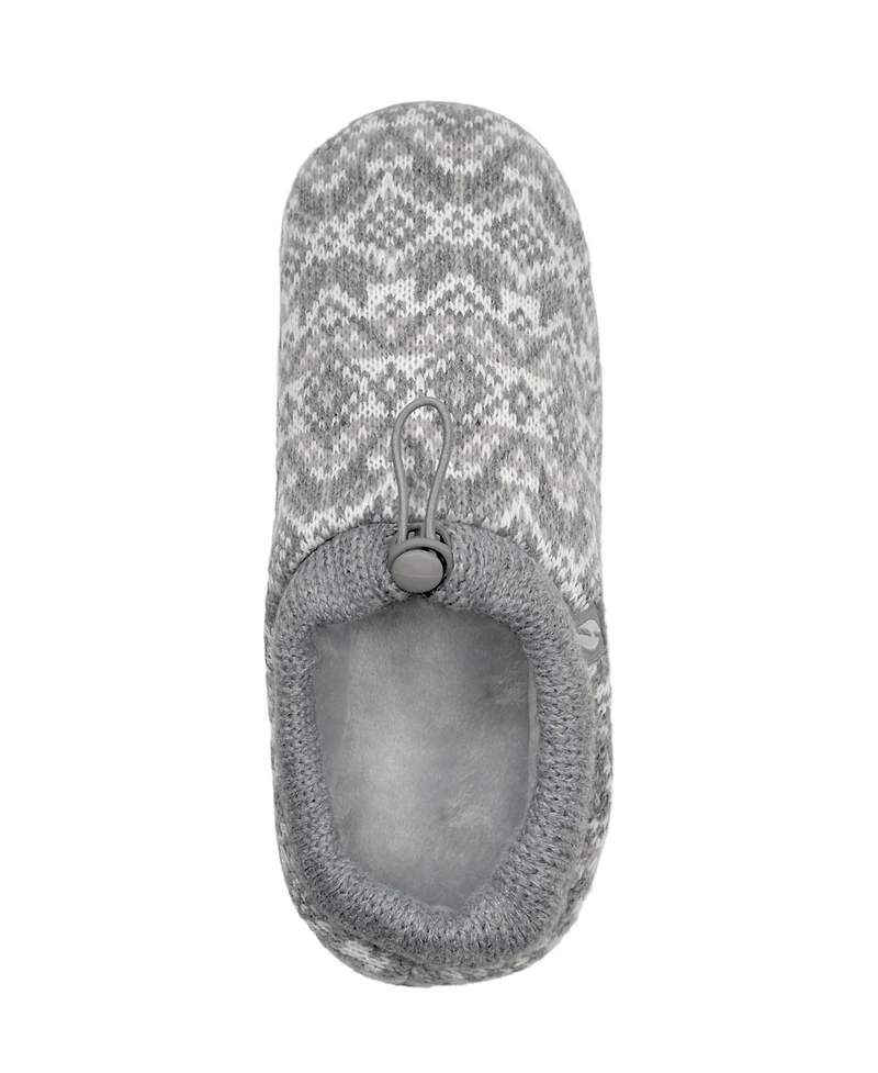 Heat Holders Women's Emma Fair Isle Knit Drawstring Slippers