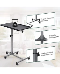 Gouun Adjustable Angle Height Rolling Laptop Table