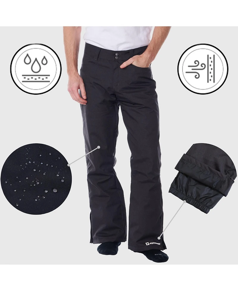 Alpine Swiss Men's Waterproof Ski Snowboarding Pants Insulated Winter Snow
