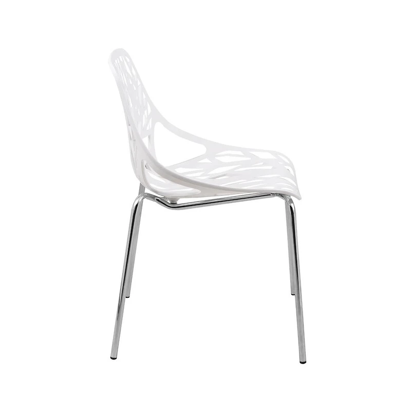 LeisureMod Modern Asbury Dining Chair w/ Chromed Legs