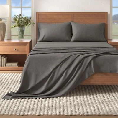 Cotton Blend Double Brushed Heathered Flannel Bed Sheet Set