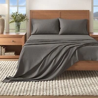 Cotton Blend Double Brushed Heathered Flannel Bed Sheet Set