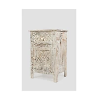 Jofran Global Archive Hand Carved Mango Wood Accent Table