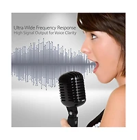 Pyle Classic Retro Dynamic Vocal Microphone, Vintage Style with 16' Xlr Cable (Black)