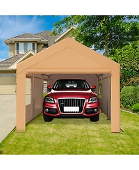 gaomon Heavy Duty Carport, 10x20FT Portable Garage Outdoor Car Canopy with Galvanized Frame Anti-Snow Portable Carport for Car, Bike, Boat-Yellow