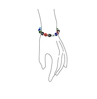 Bling Jewelry Colorful Turkish Glass Bead Evil Eye Stretch Bracelet with Crystal Spacers