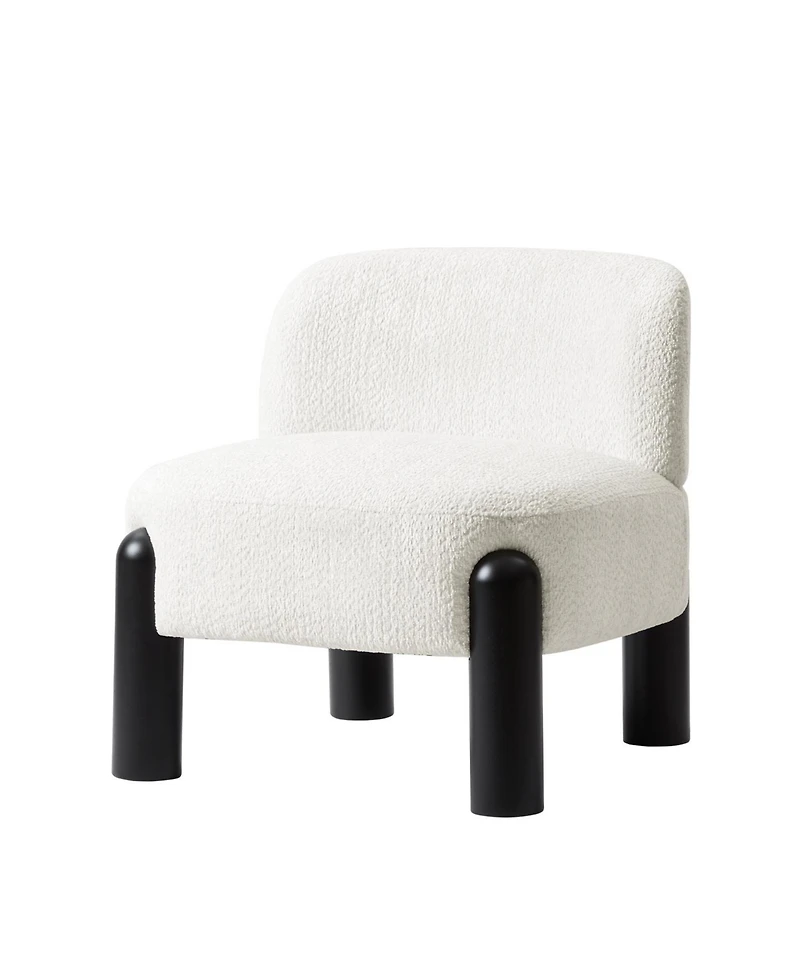 Hulala Home Zara Modern Armchair with Solid Wood Legs and Adjustable Feet