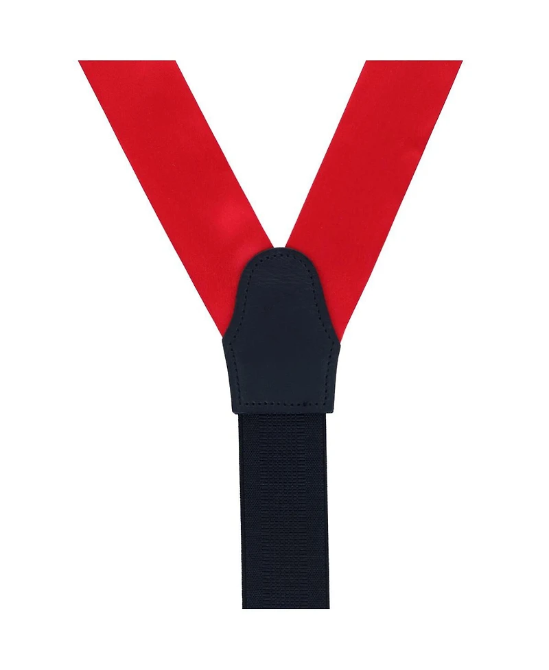 Trafalgar Men's Dutton Solid Color Silk Button End Suspenders