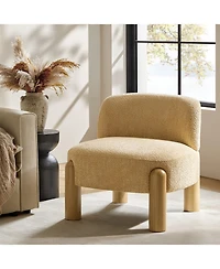 Hulala Home Vanessa Modern Armchair with Solid Wood Legs and Adjustable Foot