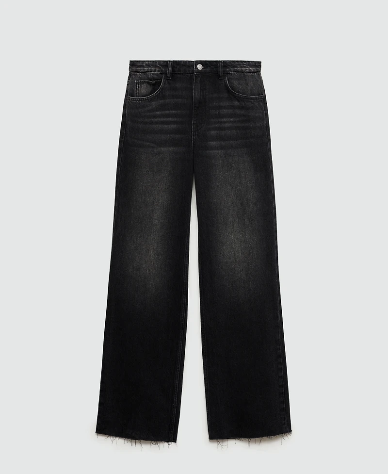 Mango Women's Danila Medium-Rise Wide Leg Jeans