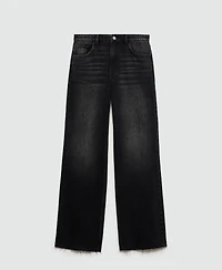 Mango Women's Danila Medium-Rise Wide Leg Jeans