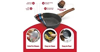Bakken-Swiss 20-Piece Kitchen Cookware Set - Granite Non-Stick Eco-Friendly for All Stoves & Oven-Safe Marble coating