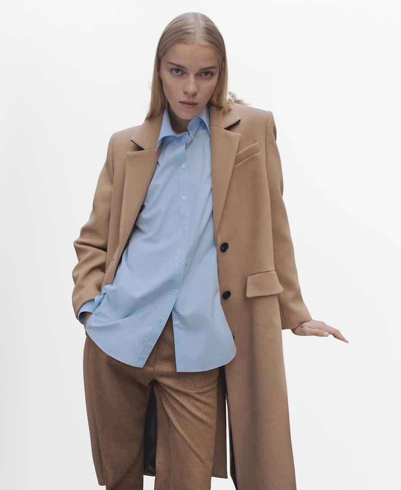 Mango Women's Slim Fit Wool Coat