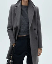 Mango Women's Double-Breasted Wool Coat
