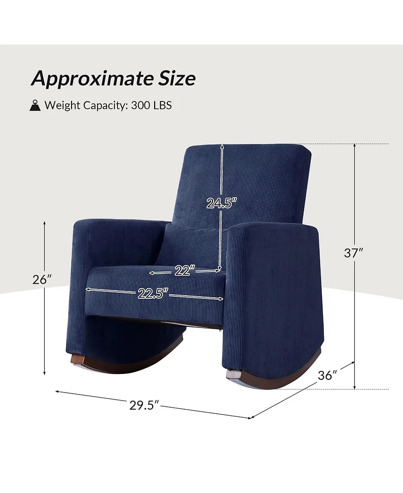 Hulala Home Tom Modern Rocking Chair with Solid Wood