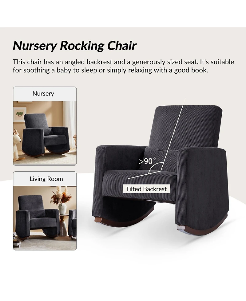 Hulala Home Tom Modern Rocking Chair with Solid Wood