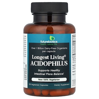 Futurebiotics Longest Living Acidophilus , 100 Vegetarian Capsules