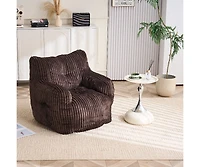 Soft Corduroy Bean Bag Chair with Memory Foam Filling for Living Room-The Pop Home