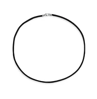 Bling Jewelry Black Satin Silk Cord Necklace with Silver Lobster Clasp