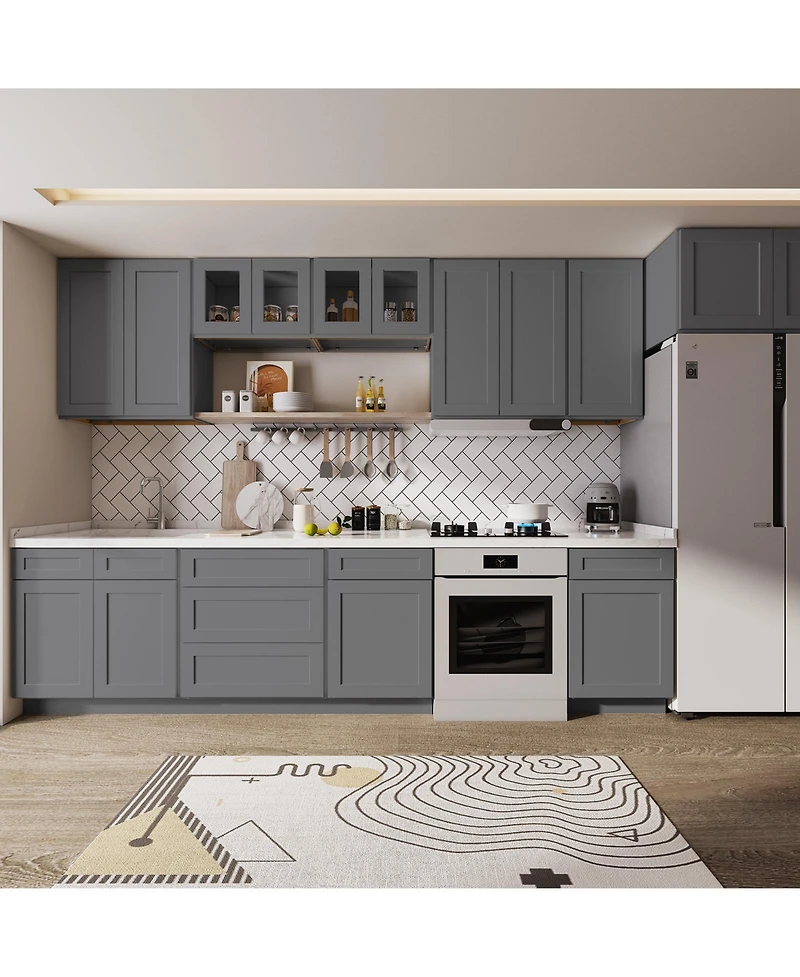 Lovmor Kitchen Sink Base Cabinet, Unassembled Cabinet with Adjustable Shelves without Top