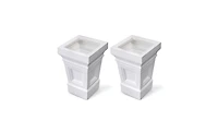 Slickblue Set of 2 - 24 inch High Self Watering Planter Box in Plastic Resin