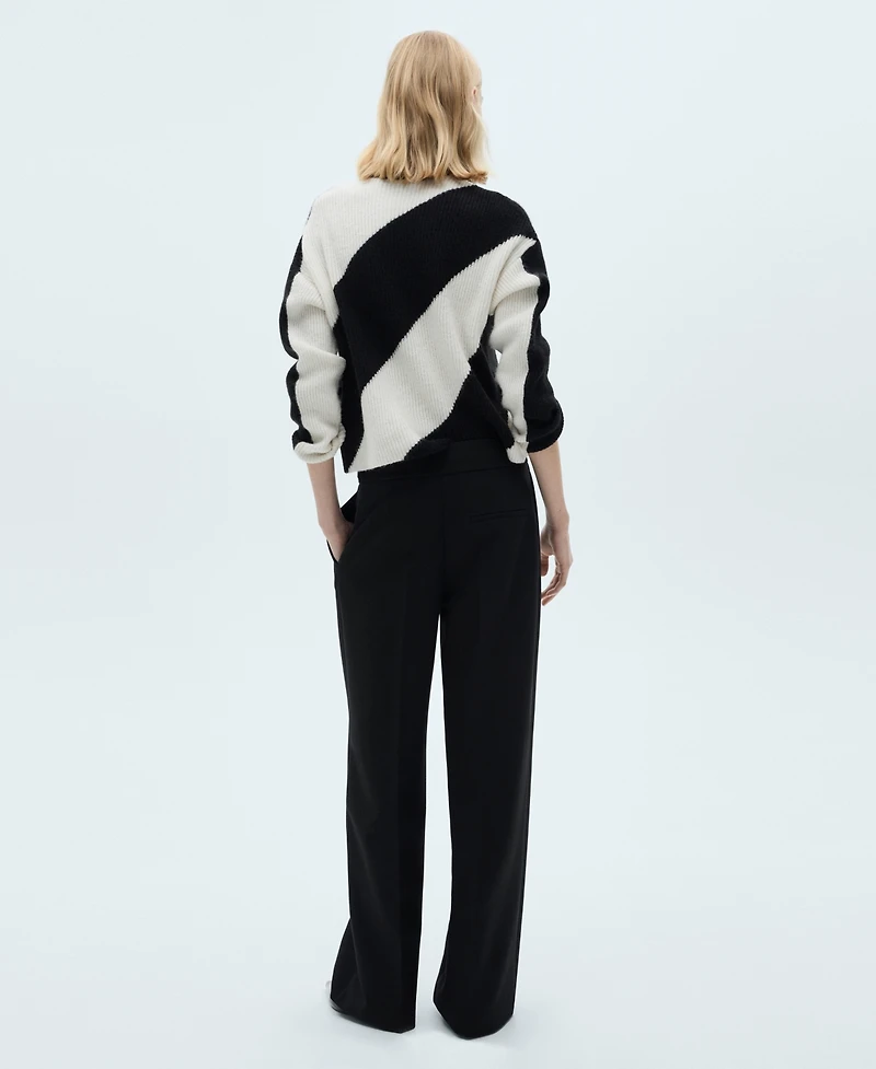 Mango Women's Striped Knit Sweater