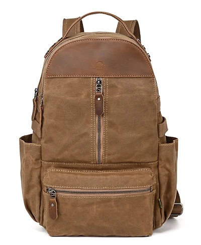 Tsd Brand Mountain Leaf Utility Bee-Wax Canvas Backpack