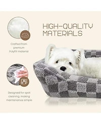 Reserve Checkered Cuddler, Ultra-Soft & Elegant Pet Bed for Dogs & Cats, Designed for Comfort and Durability