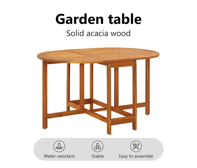 Patio Table 51.1"x35.4"x28.3" Solid Acacia Wood