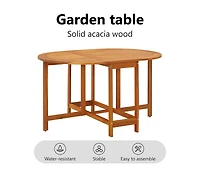 Patio Table 51.1"x35.4"x28.3" Solid Acacia Wood