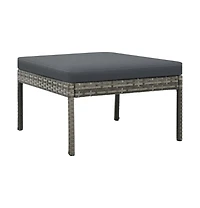 vidaXL 3 Piece Patio Lounge Set with Cushions Poly Rattan Gray