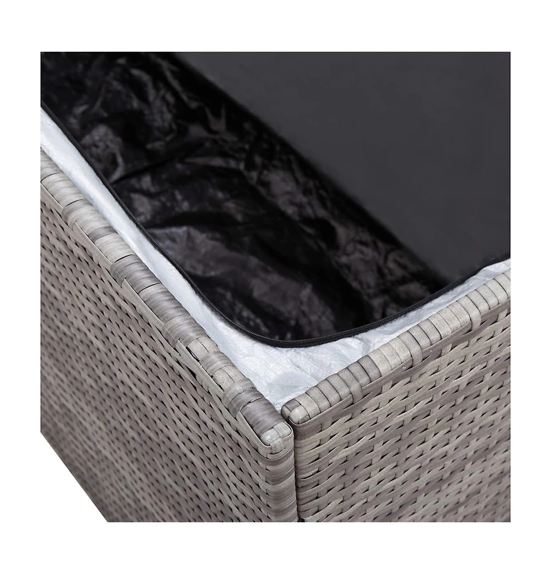 vidaXL Patio Storage Box Poly Rattan 39.4"x19.7"x19.7" Gray