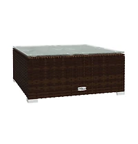 vidaXL 4 Piece Patio Lounge Set with Cushions Brown Poly Rattan