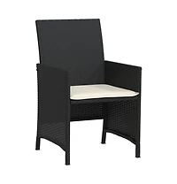 vidaXL 3 Piece Bistro Set with Cushions Poly Rattan