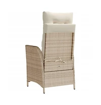 vidaXL 3 Piece Bistro Set with Cushions Beige Poly Rattan