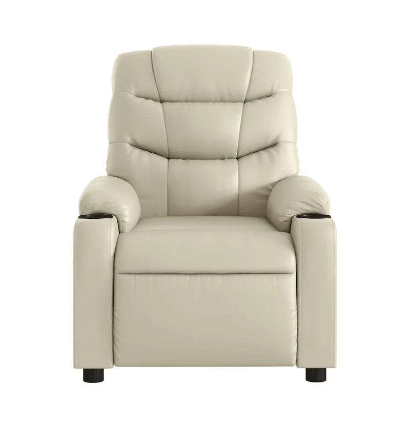 vidaXL Massage Recliner Chair Cream Faux Leather