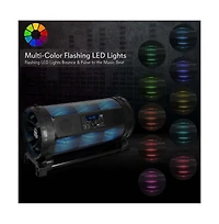 Pyle Portable Bluetooth BoomBox Speaker System with Led Lights, Fm Radio, Karaoke Microphone, 600W Output