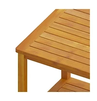 Side Table Solid Acacia Wood 17.7"x17.7"x17.7"
