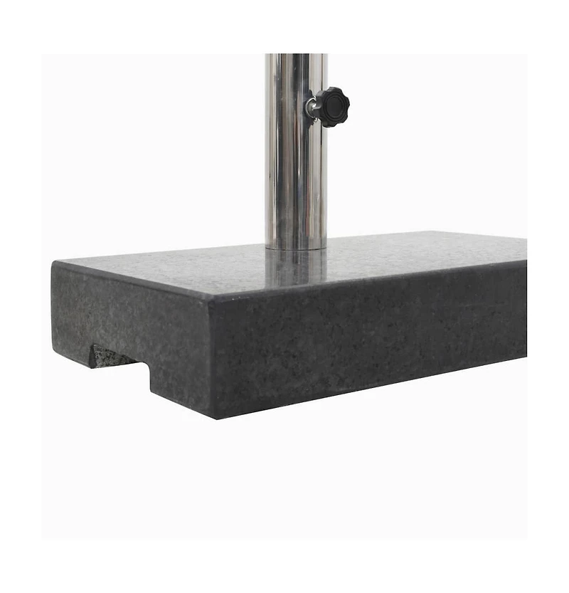 vidaXL Parasol Base Granite 55.1 lb Rectangular Black