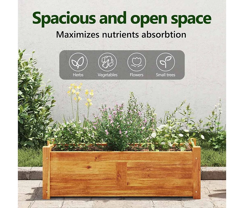 Garden Raised Bed Acacia Wood 29.9"x10.9"x9.8"
