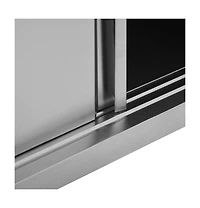 vidaXL Kitchen Wall Cabinet with Sliding Doors 35.4"x15.7"x19.7" Stainless Steel