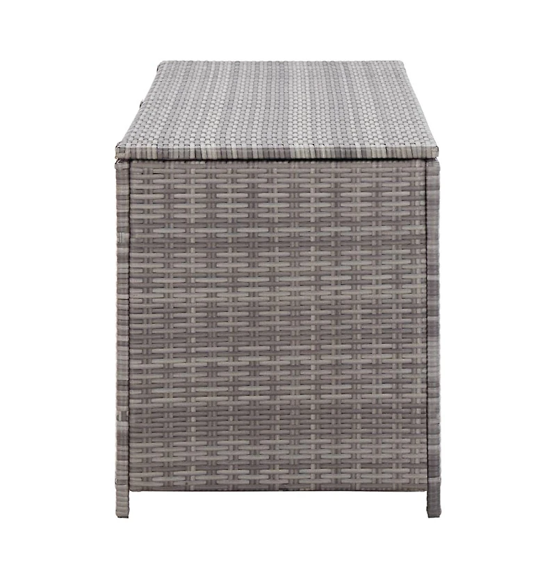 Patio Storage Box Gray 47.2"x19.7"x23.6" Poly Rattan