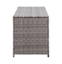 Patio Storage Box Gray 47.2"x19.7"x23.6" Poly Rattan