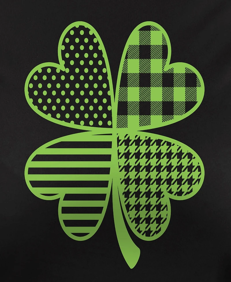 Hybrid Apparel Plus St. Patrick's Day Patterned Shamrock Graphic Crew Neck Top