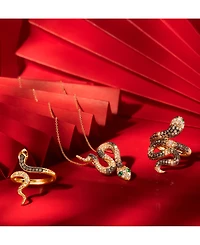 Le Vian Ombre Chocolate Ombre Diamond (2 ct. t.w.) & Costa Smeralda Emeralds (1/20 ct. t.w.) Snake Ring in 14k Rose Gold