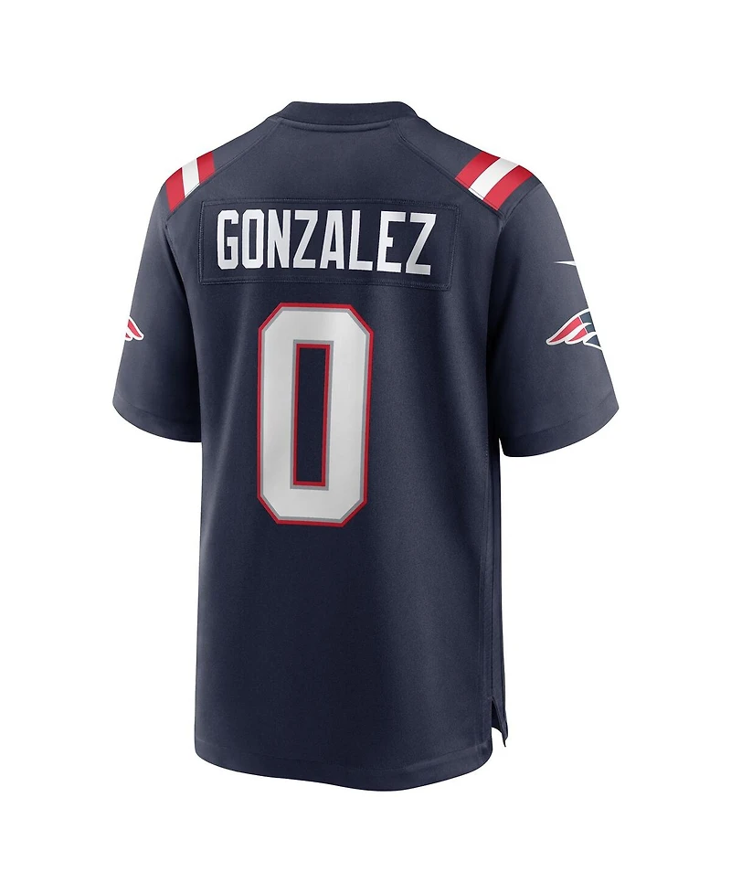 Nike Men's Christian Gonzalez Navy New England Patriots Team Game Jersey