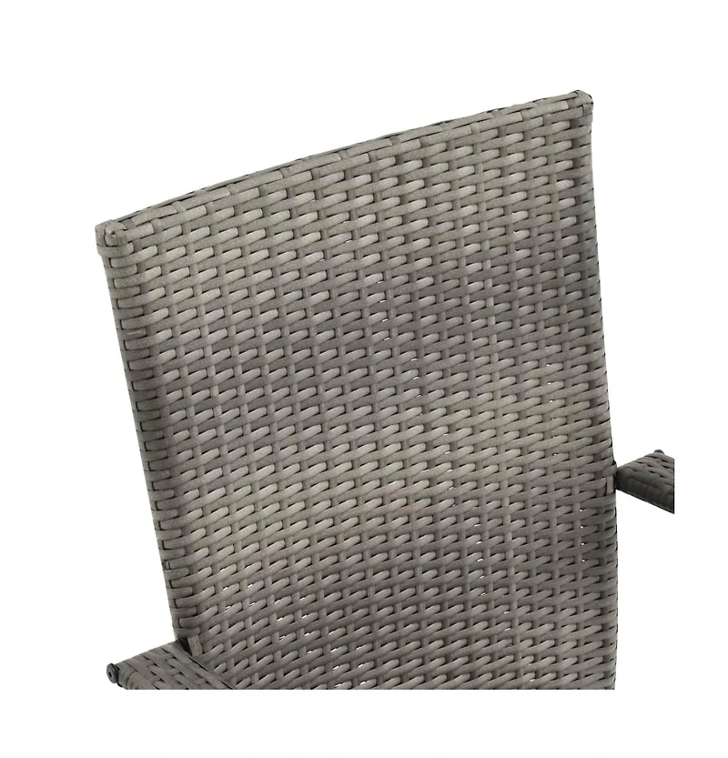 Stackable Patio Chairs 6 pcs Gray Poly Rattan