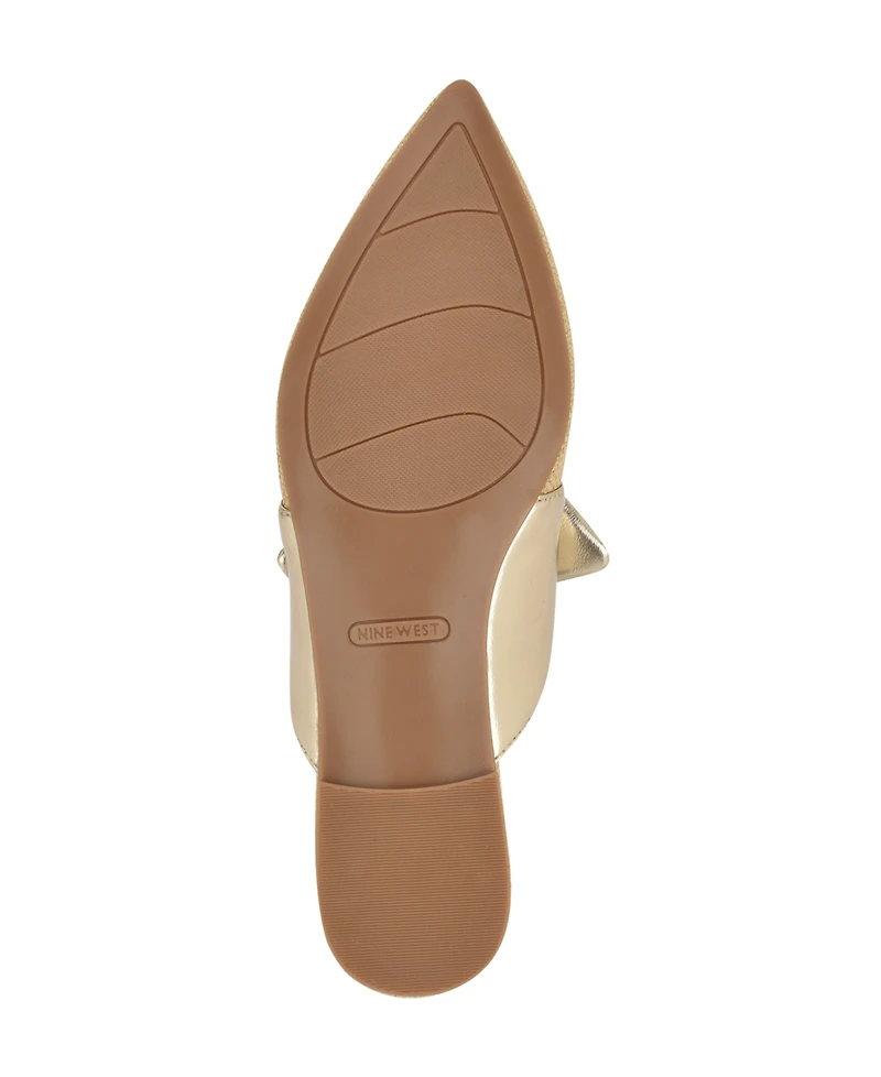 Nine West Women's Bowin Bow Strap Mule Flats