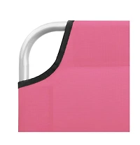 vidaXL Folding Sun Lounger Steel and Fabric Pink